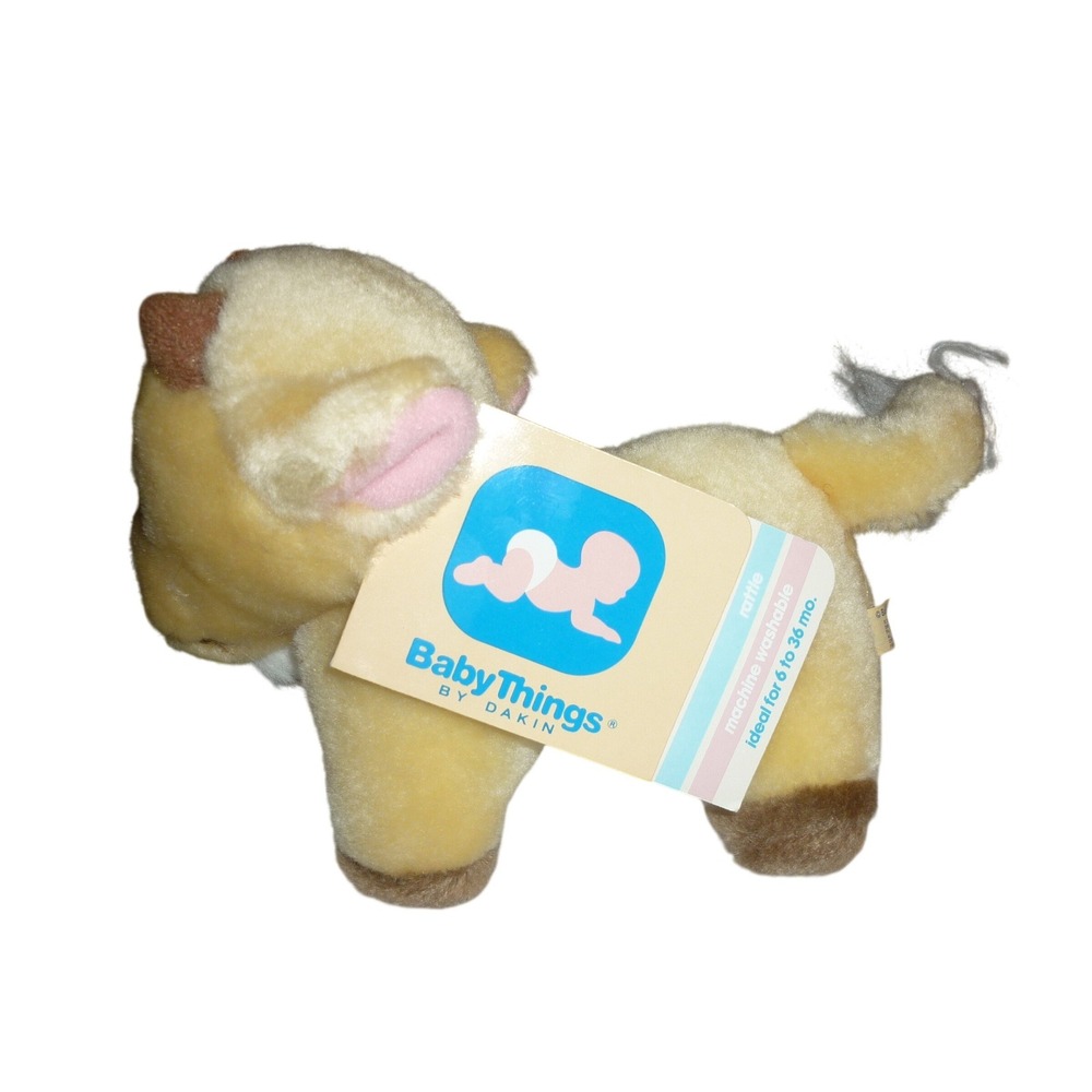 Vintage 1984 Dakin Baby Things Bison Buffalo Plush Rattle 1984 New With Tags